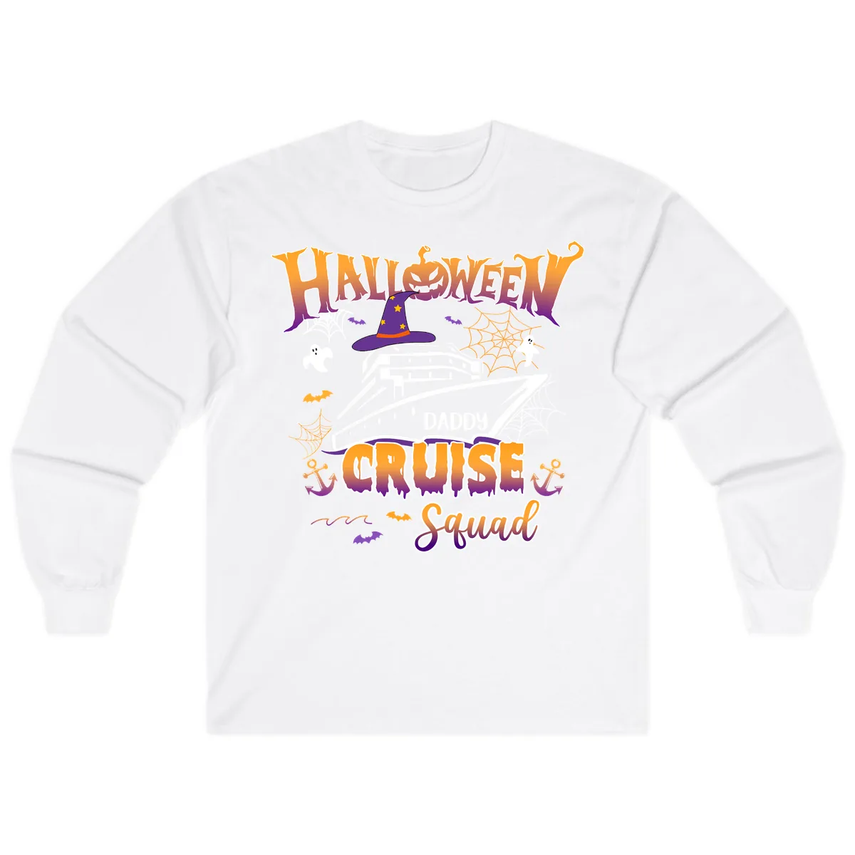 Halloween Daddy Cruise Squad Long Sleeve in White