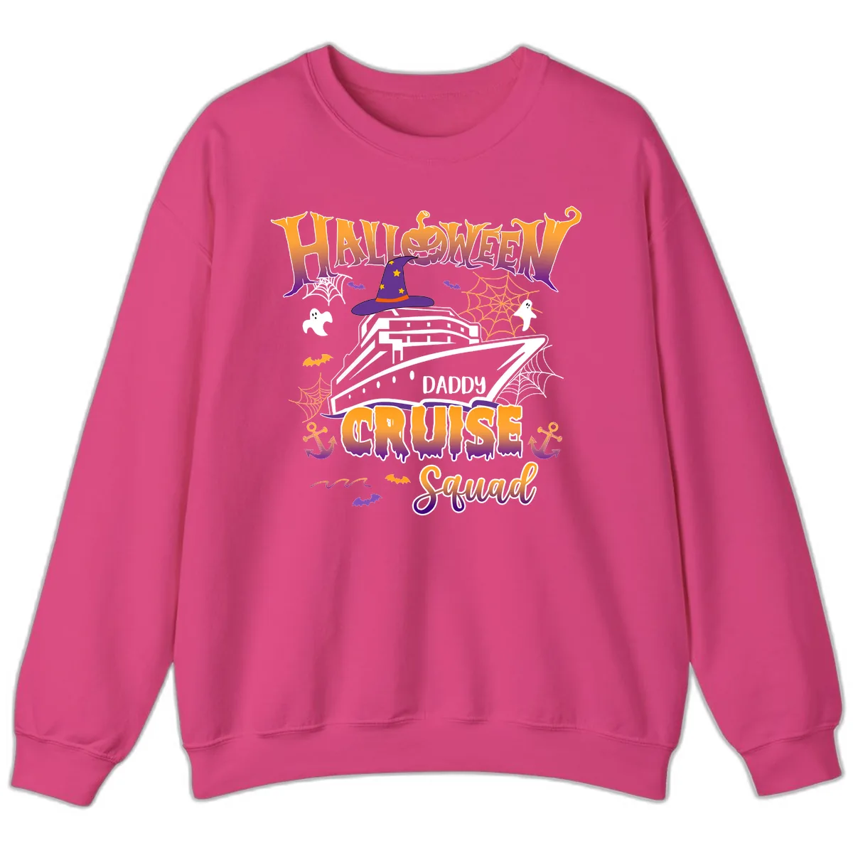 Halloween Daddy Cruise Squad Sweatshirt in Heliconia
