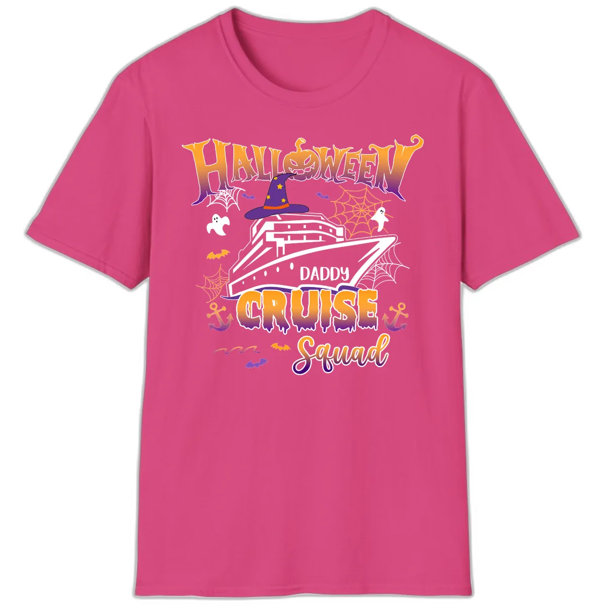 Halloween Daddy Cruise Squad T-Shirt in Heliconia