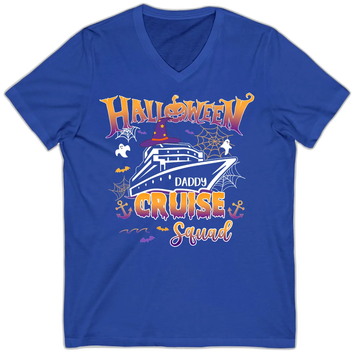 Halloween Daddy Cruise Squad V-Neck in True Royal