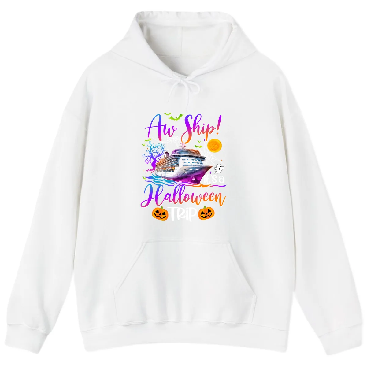 Ahoy Ship It's A Halloween Trip Hoodie in White