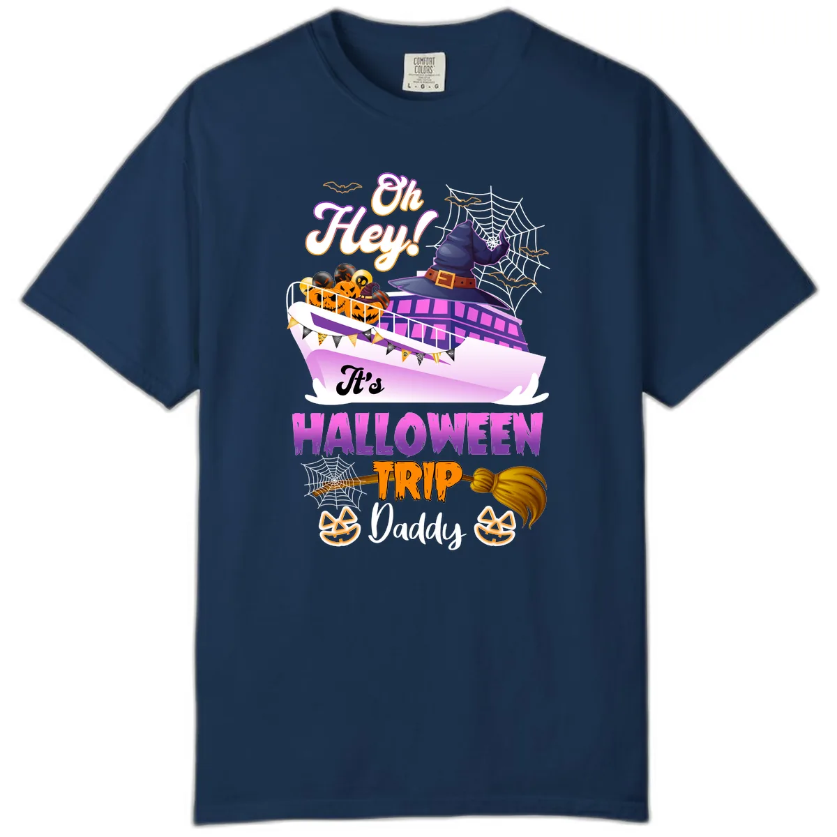 Oh Hey It's Halloween Trip Daddy Comfort Color in Navy