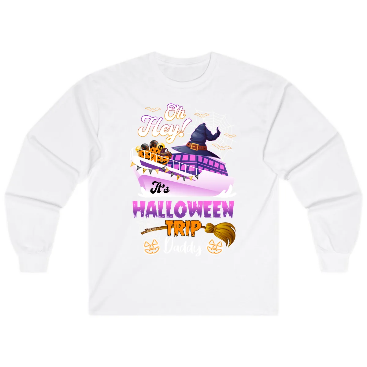 Oh Hey It's Halloween Trip Daddy Long Sleeve in White