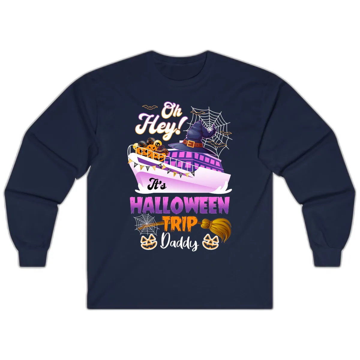 Oh Hey It's Halloween Trip Daddy Long Sleeve in Navy