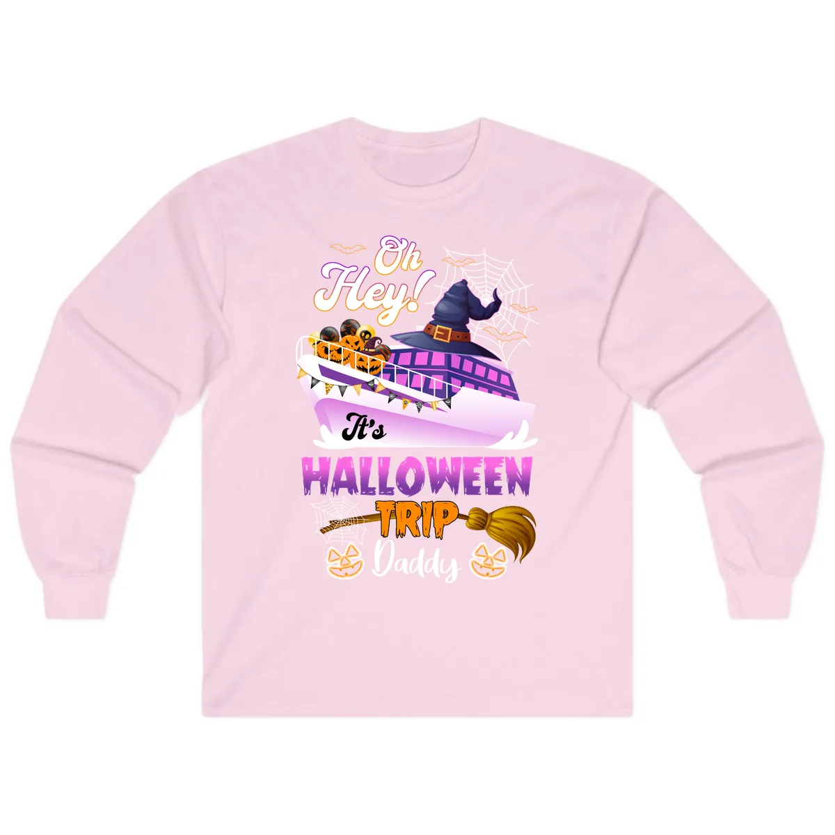 Oh Hey It's Halloween Trip Daddy Long Sleeve in Light Pink