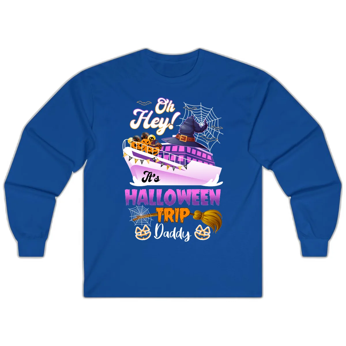 Oh Hey It's Halloween Trip Daddy Long Sleeve in Royal