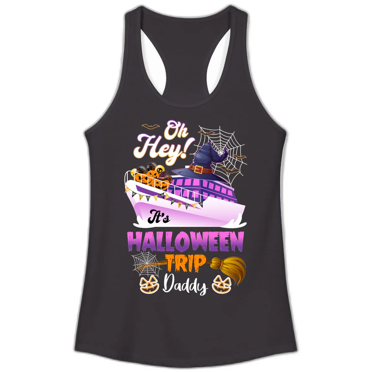 Oh Hey It's Halloween Trip Daddy Ladies Tank in Black