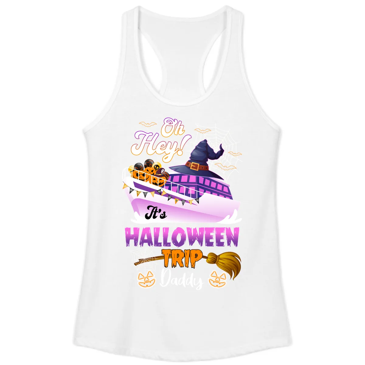 Oh Hey It's Halloween Trip Daddy Ladies Tank in White