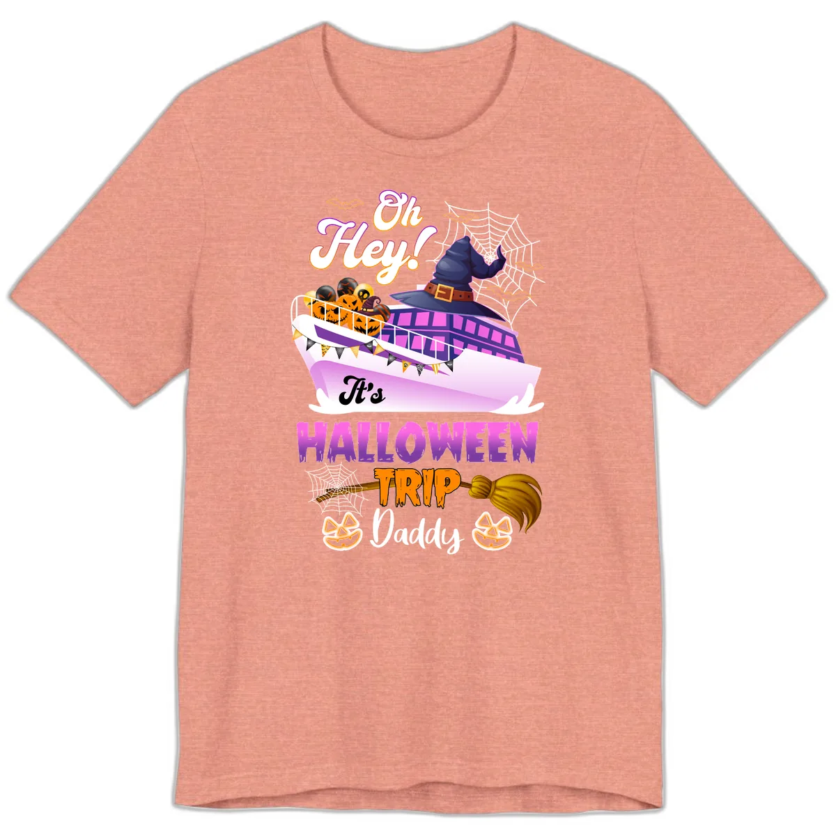 Oh Hey It's Halloween Trip Daddy Premium T-Shirt in Heather Sunset