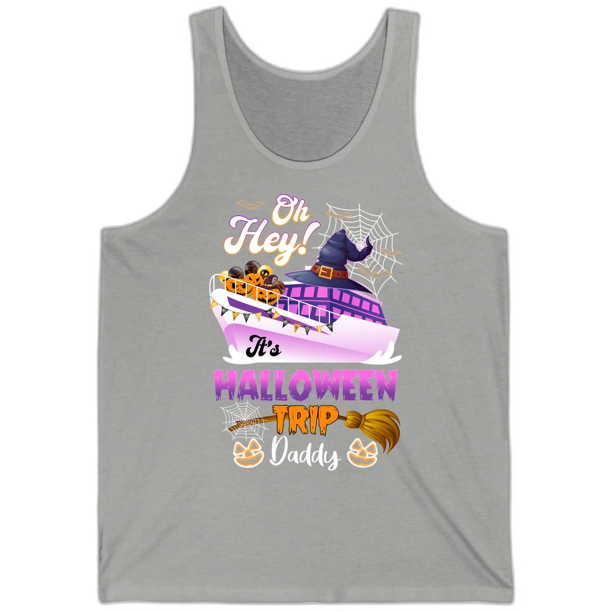 Oh Hey It's Halloween Trip Daddy Tank in Athletic Heather