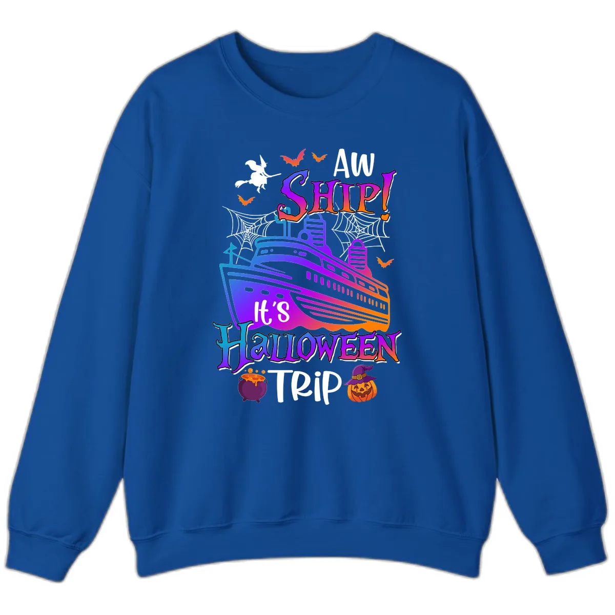 Aw Ship It's Halloween Trip Sweatshirt in Royal