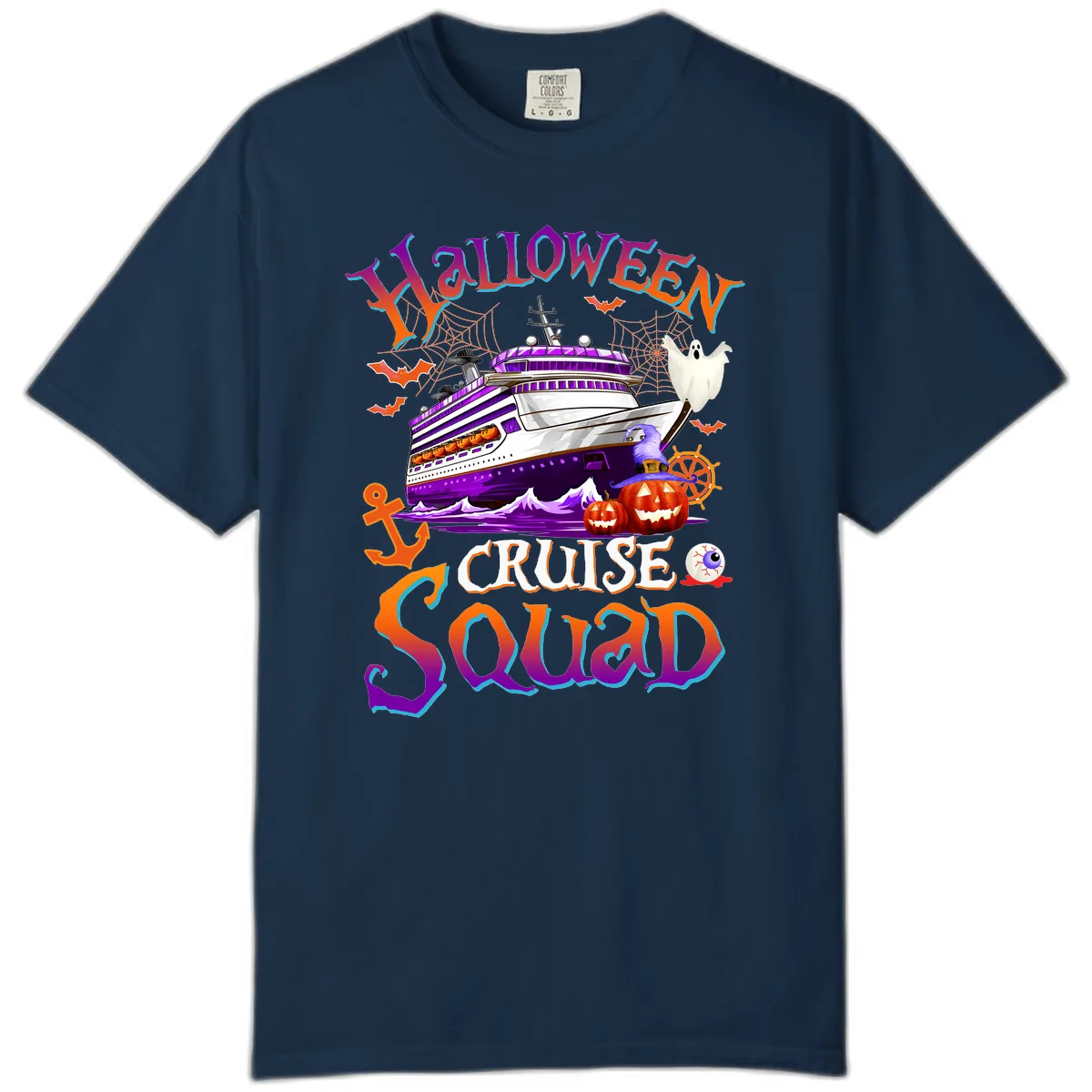 Halloween Cruise Squad Comfort Color in True Navy