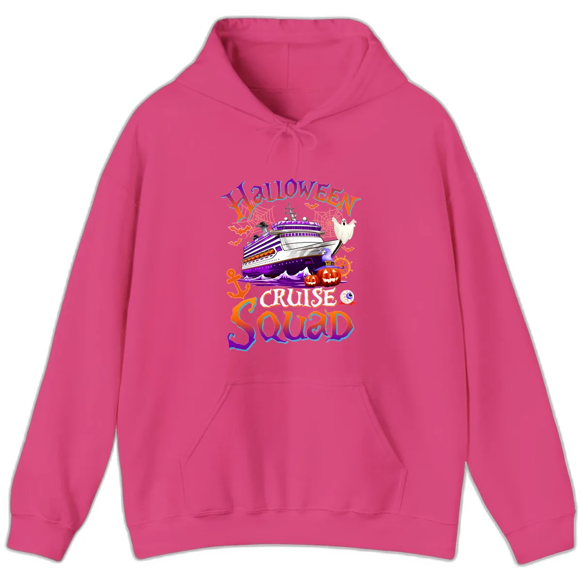 Halloween Cruise Squad Hoodie in Heliconia