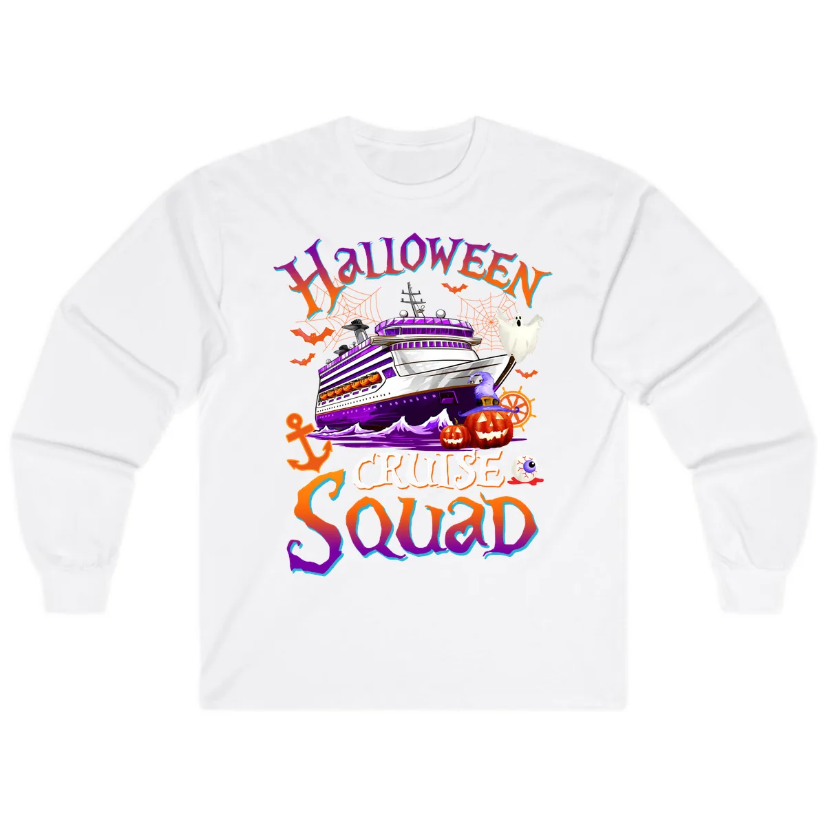 Halloween Cruise Squad Long Sleeve in White