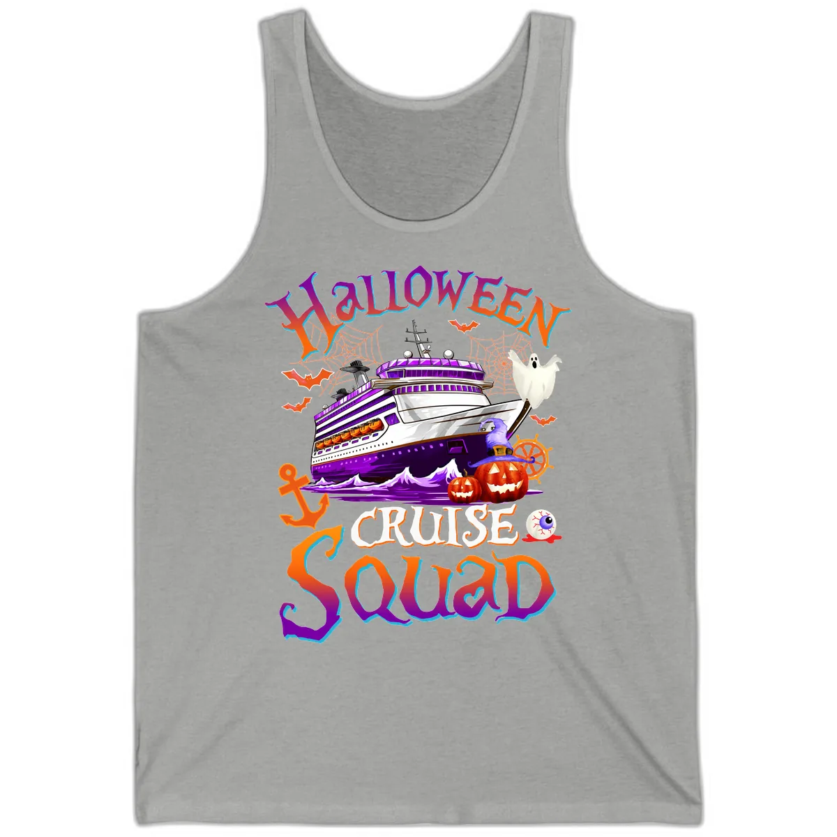Halloween Cruise Squad Tank in Athletic Heather