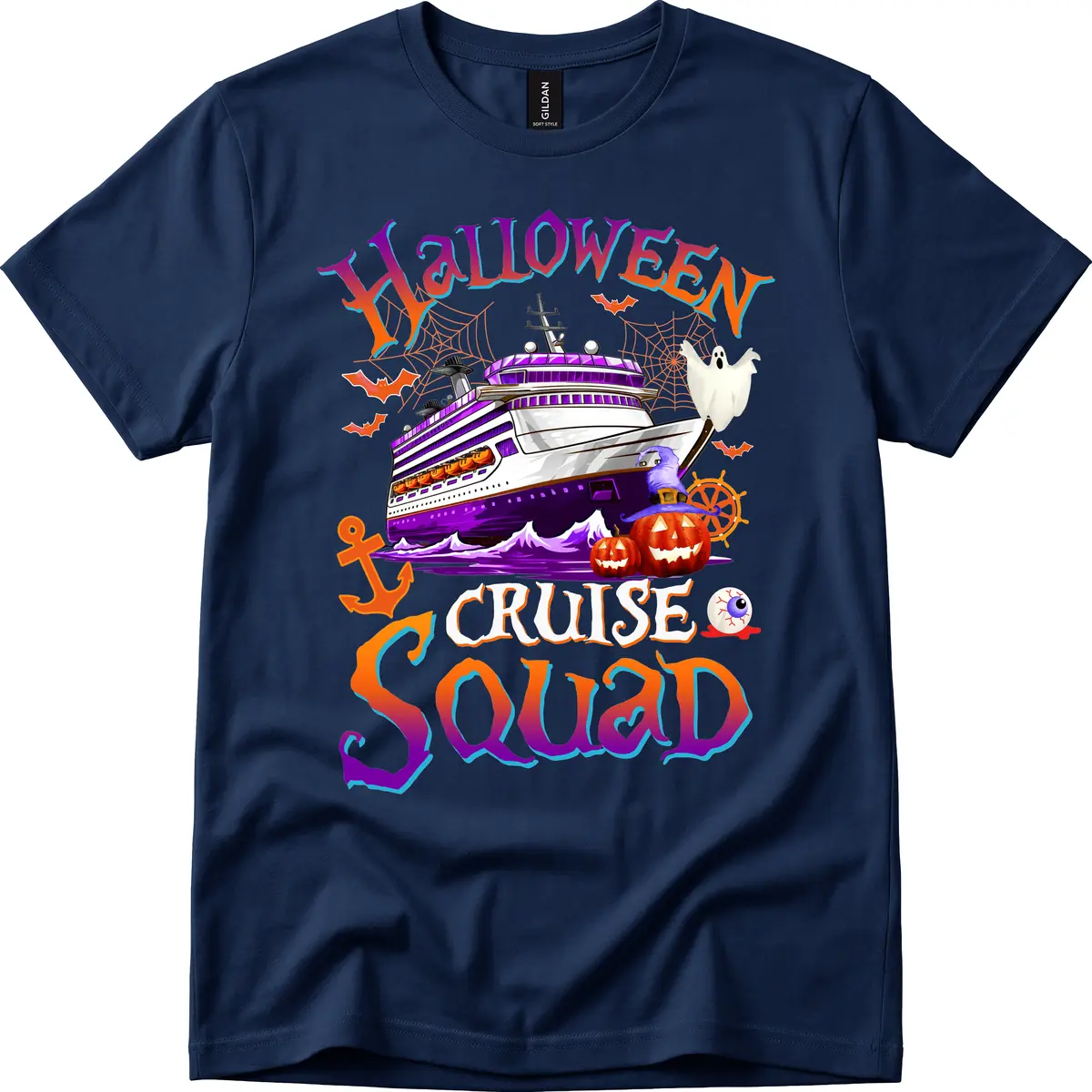 Halloween Cruise Squad T-Shirt in Navy