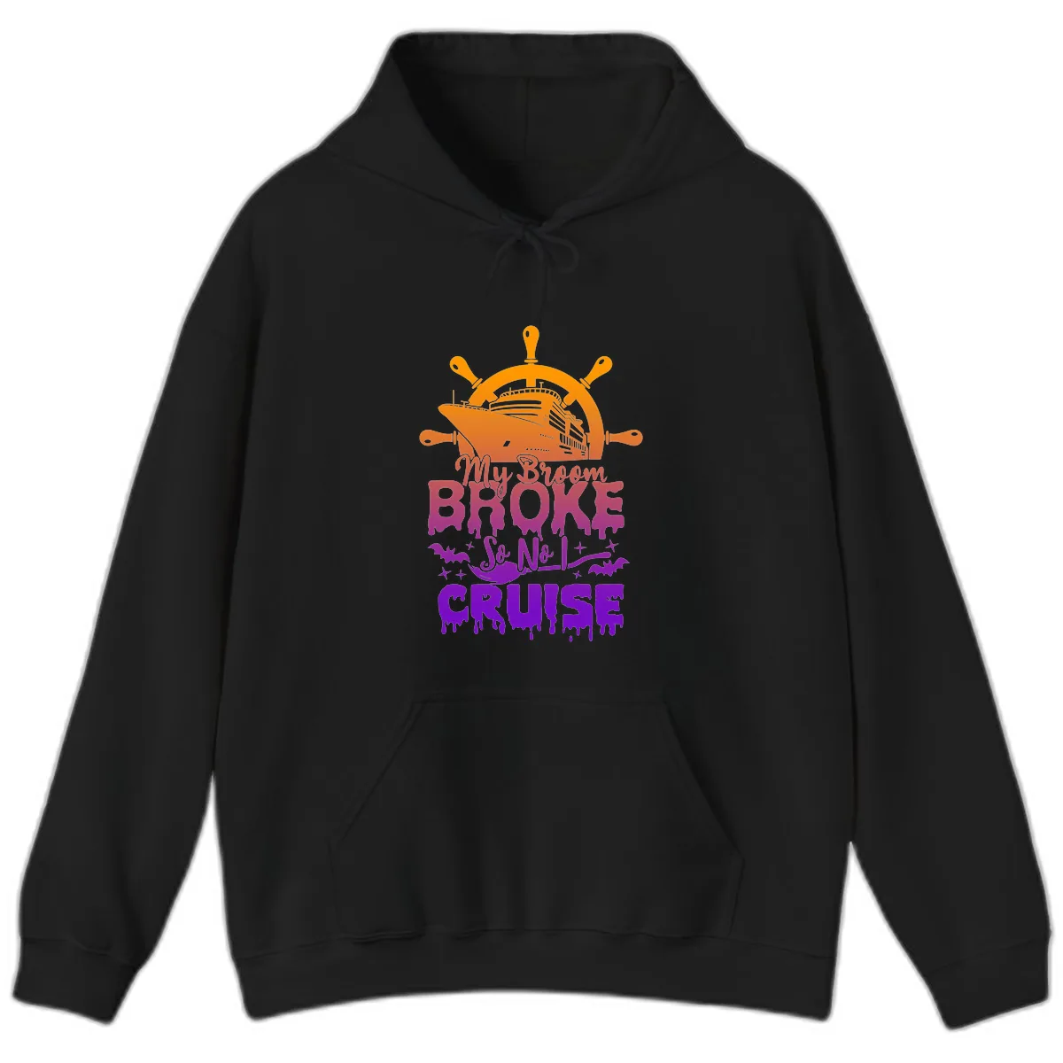 My Broom So No I Cruise Hoodie in Black