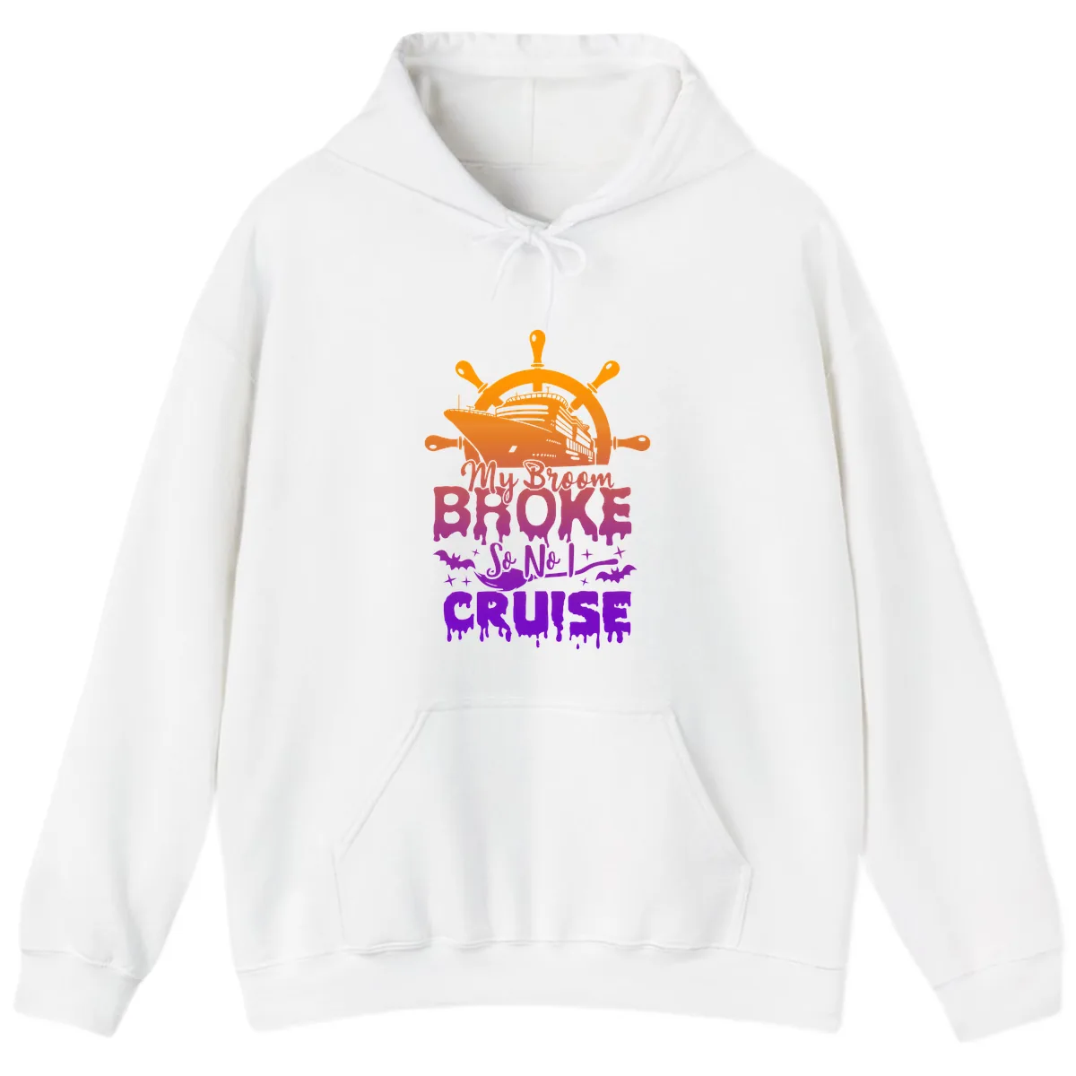 My Broom So No I Cruise Hoodie in White
