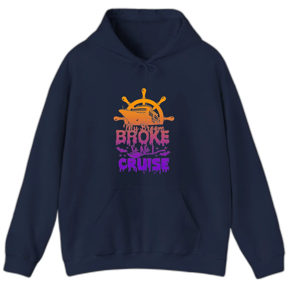 My Broom So No I Cruise Hoodie in Navy