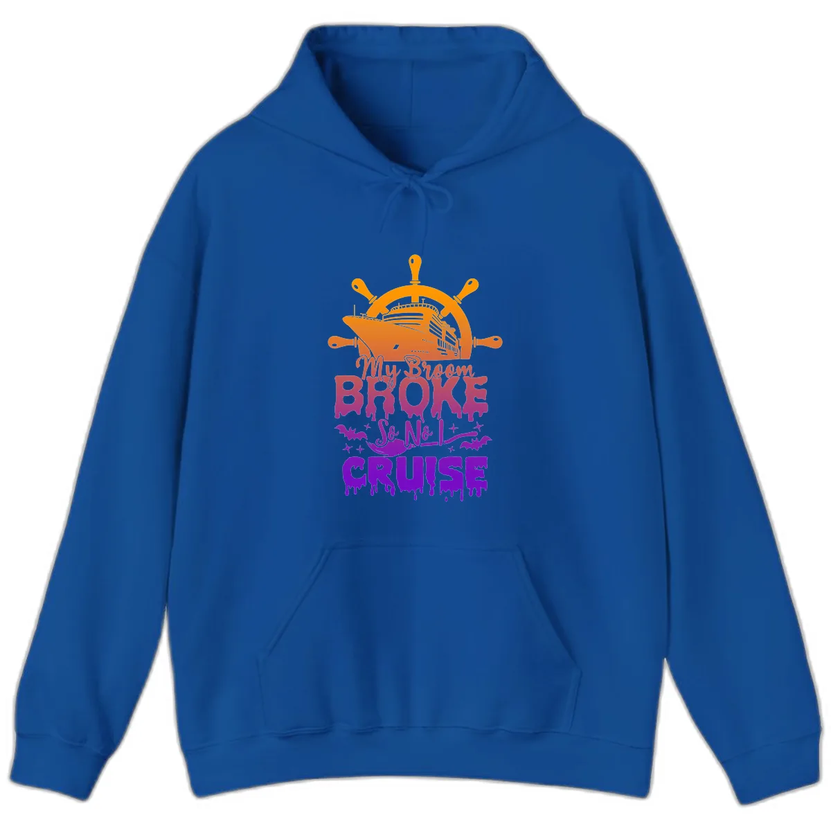 My Broom So No I Cruise Hoodie in Royal