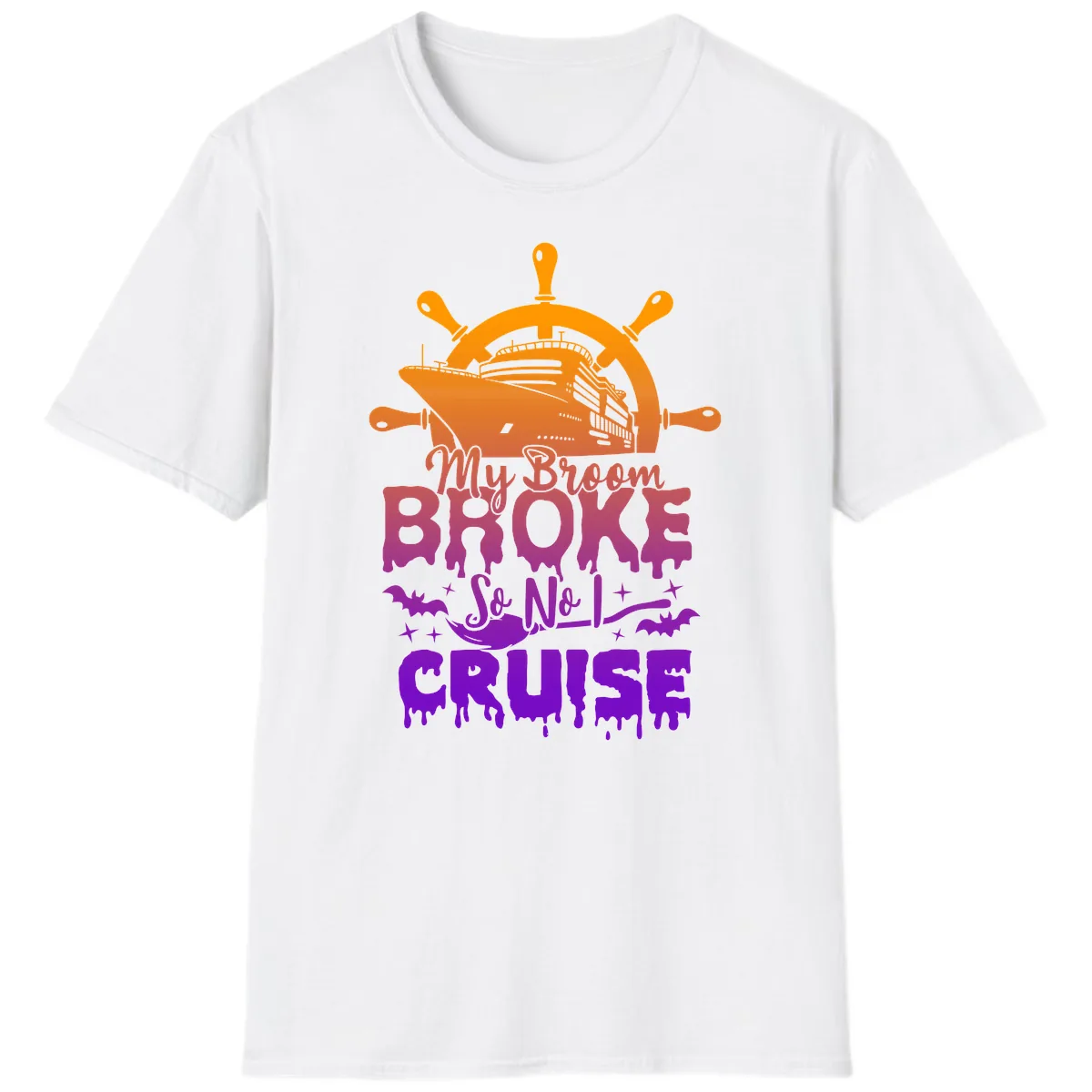 My Broom So No I Cruise T-Shirt in White