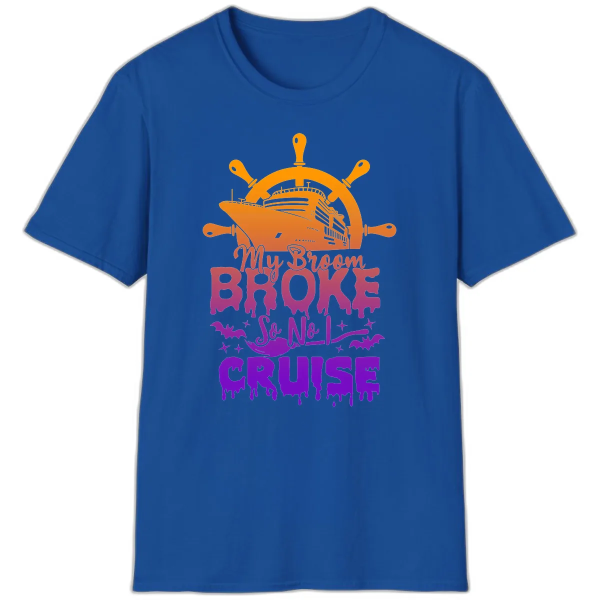 My Broom So No I Cruise T-Shirt in Royal