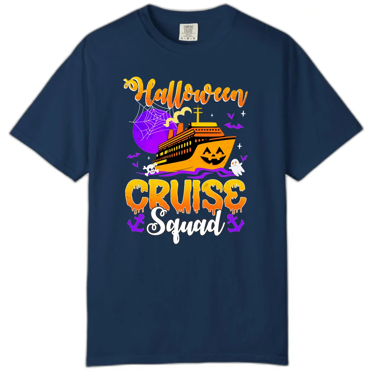 Halloween Cruise Squad Comfort Color in Navy