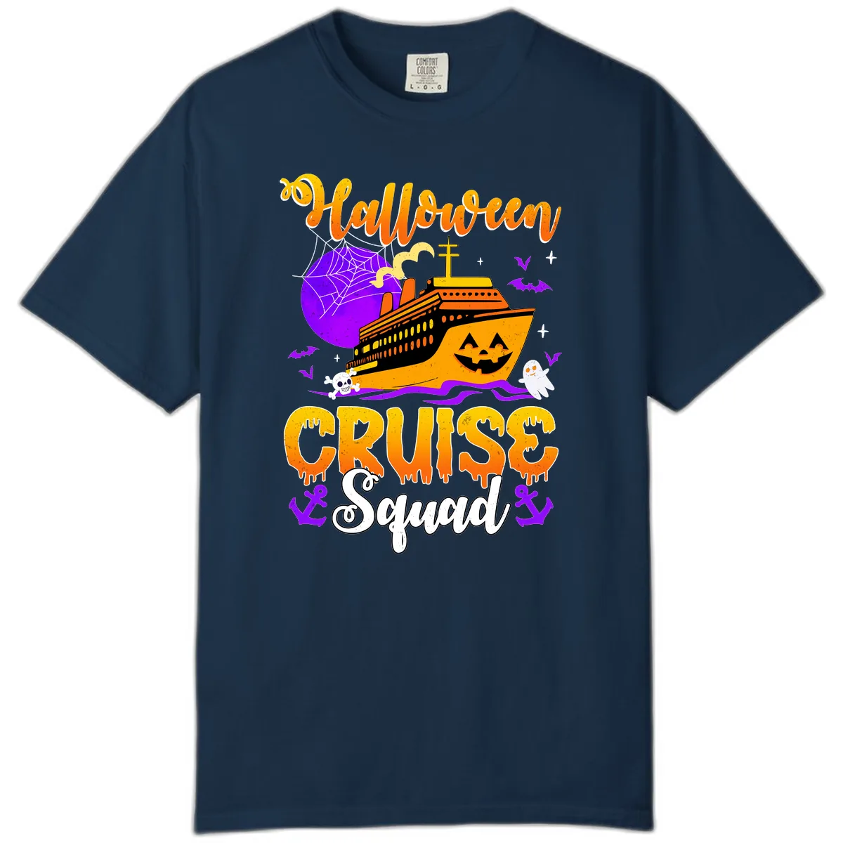 Halloween Cruise Squad Comfort Color in True Navy