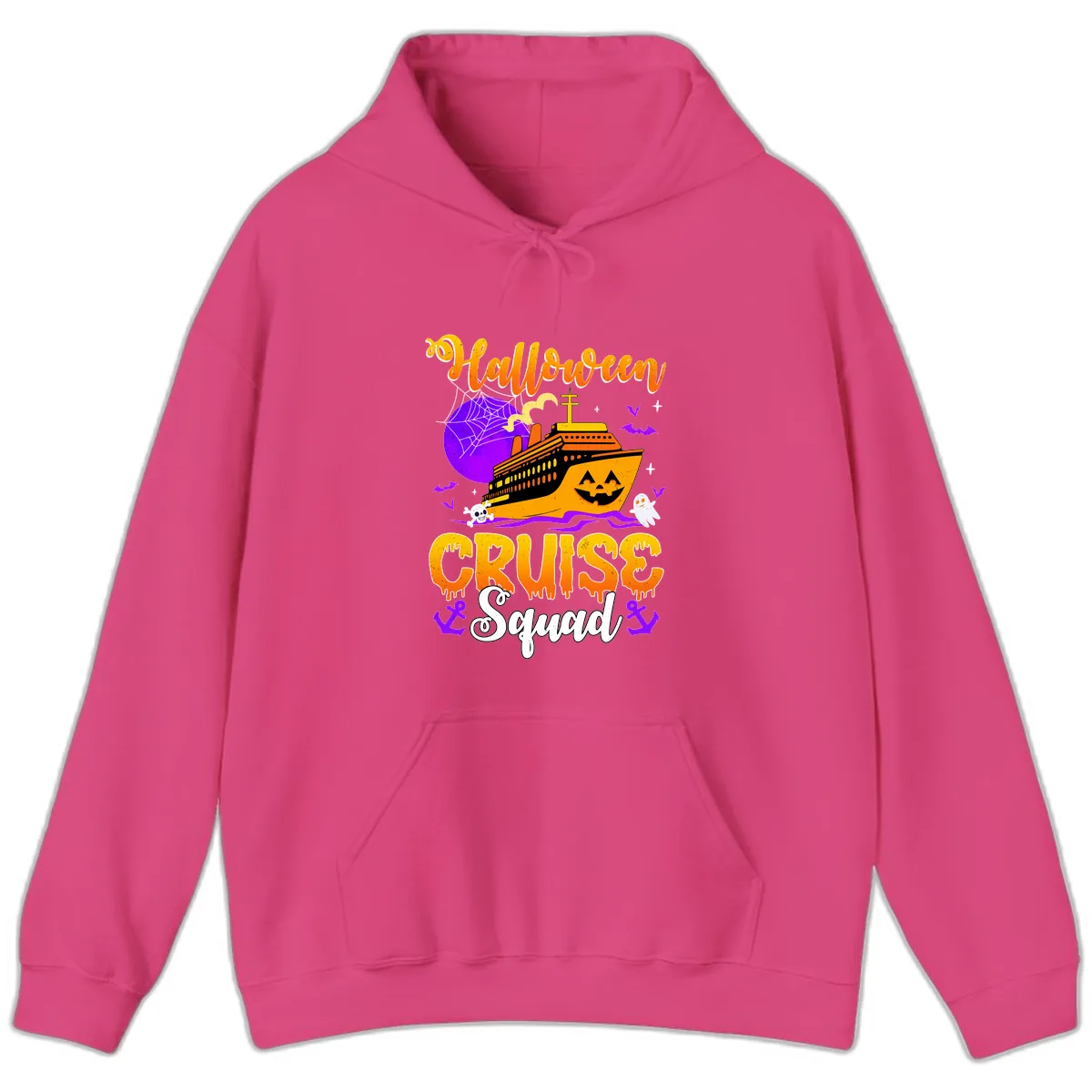 Halloween Cruise Squad Hoodie in Heliconia
