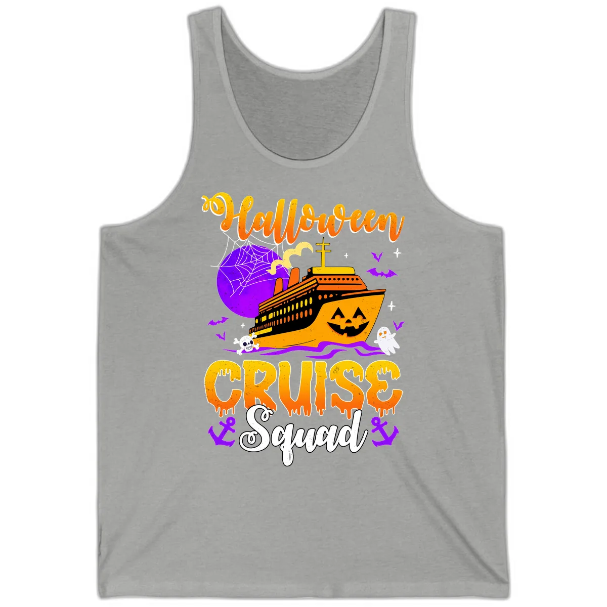 Halloween Cruise Squad Tank in Athletic Heather