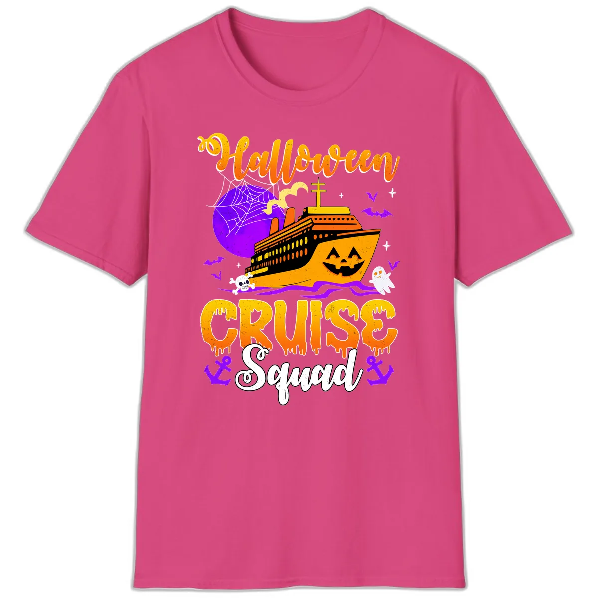 Halloween Cruise Squad T-Shirt in Heliconia