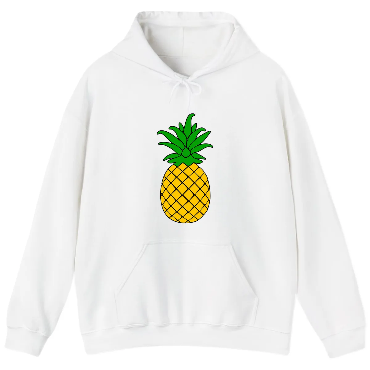 Tropical Pineapple Crown Hoodie in White