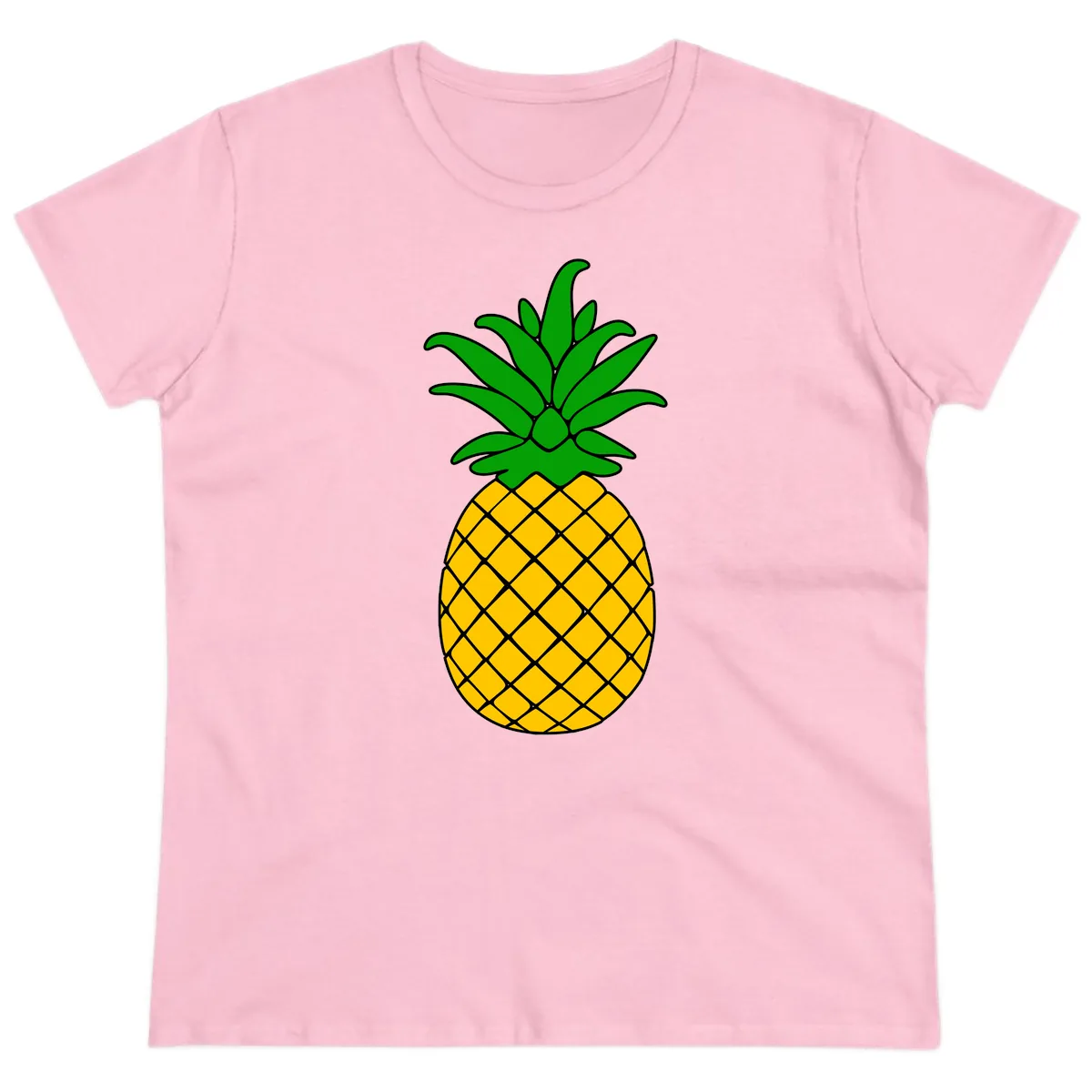 Tropical Pineapple Crown Ladies Tee in Light Pink
