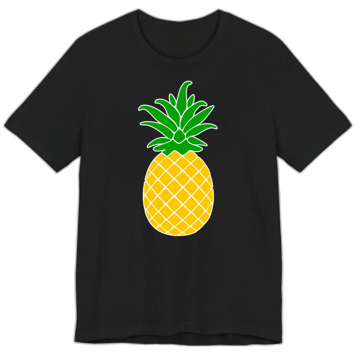 Tropical Pineapple Crown Premium T-Shirt in Black