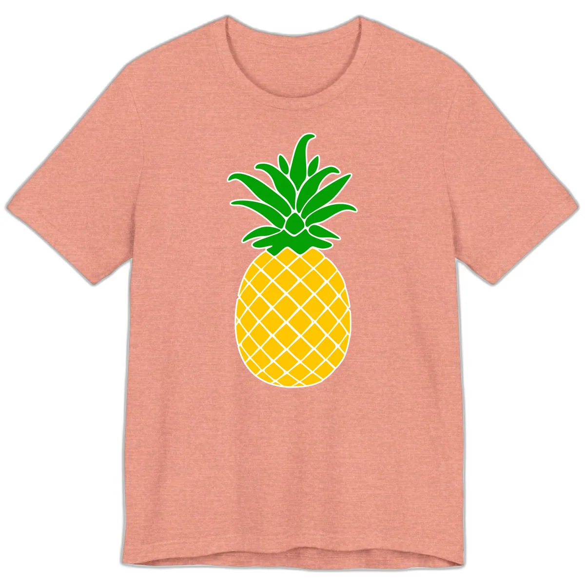 Tropical Pineapple Crown Premium T-Shirt in Heather Sunset