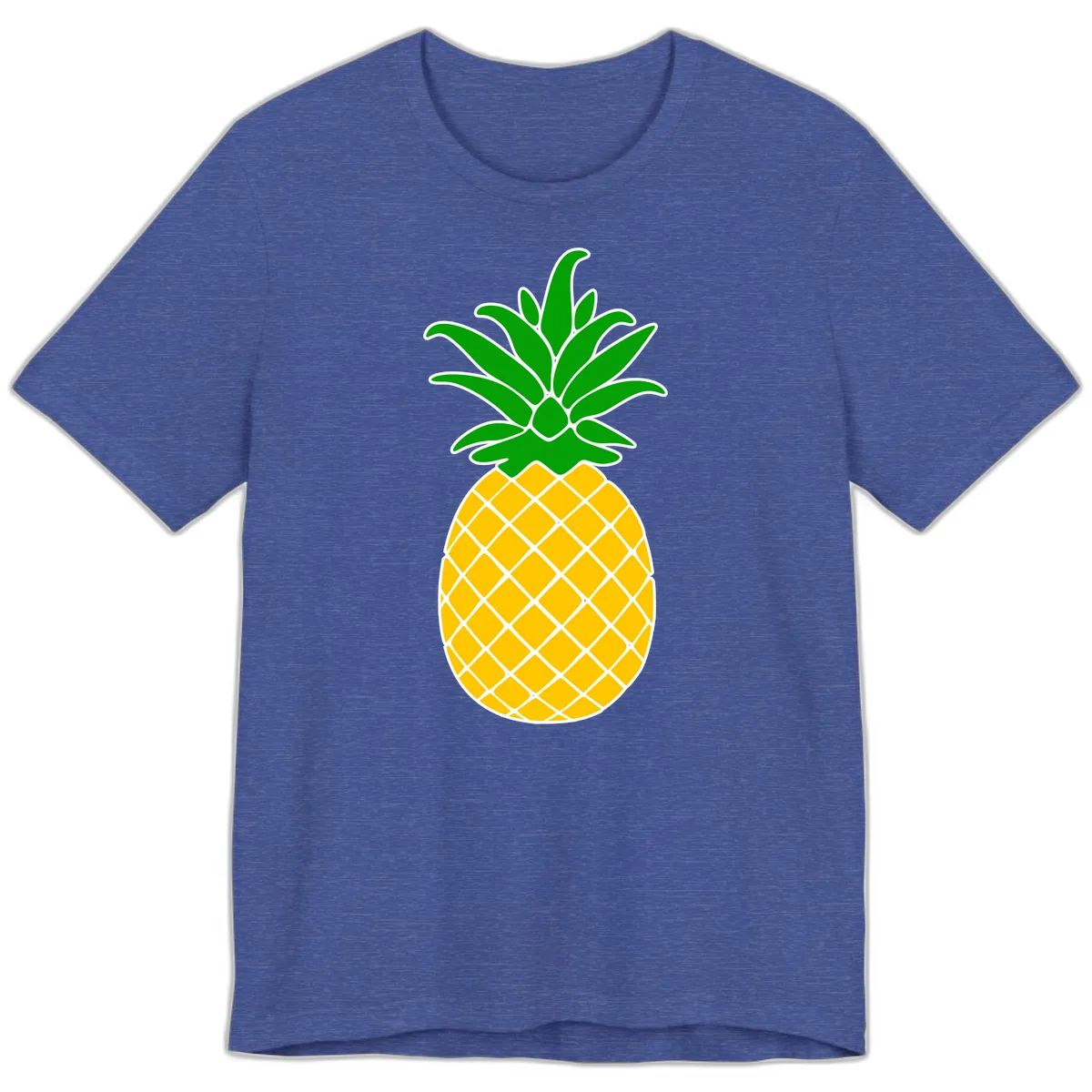 Tropical Pineapple Crown Premium T-Shirt in Heather True Royal
