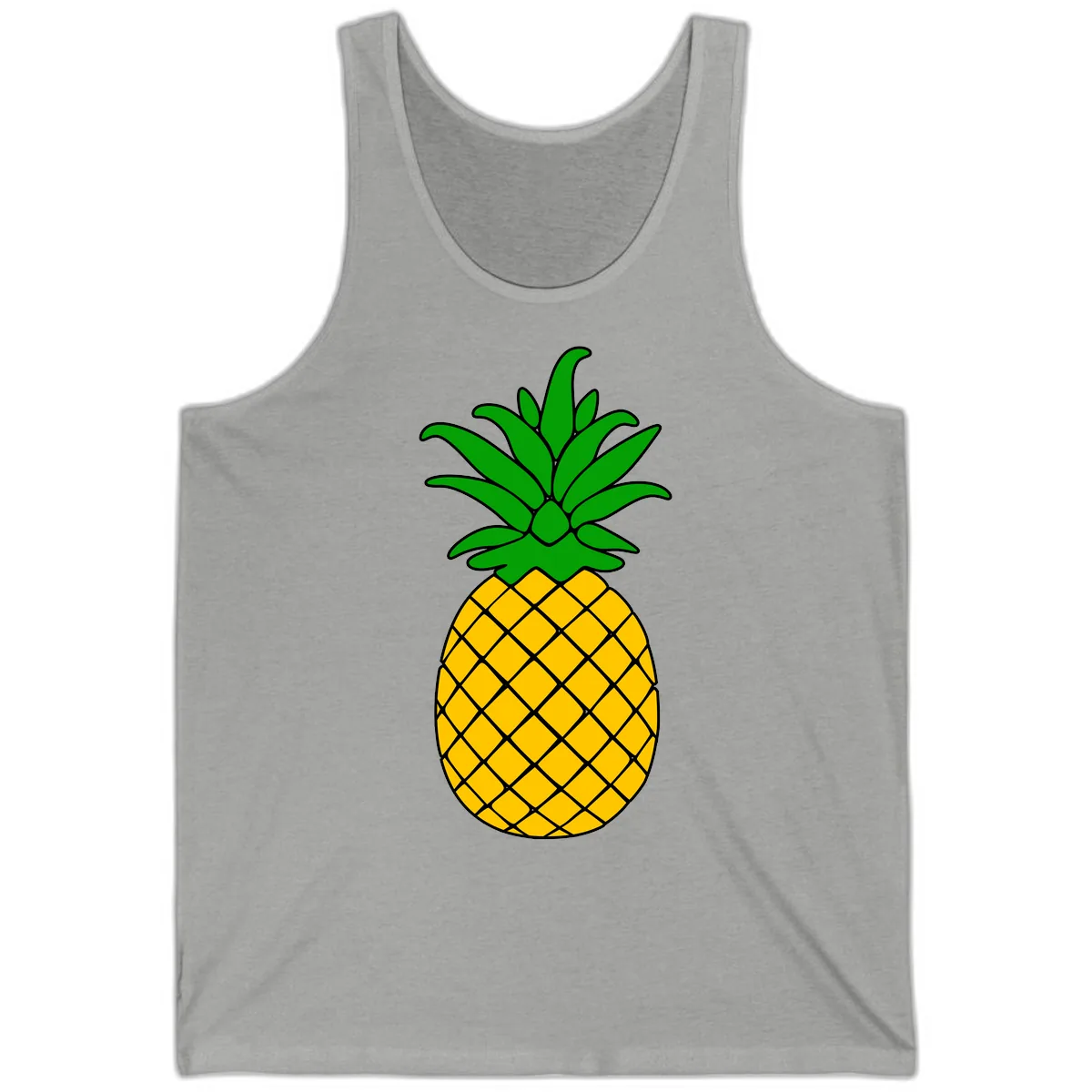 Tropical Pineapple Crown Tank in Athletic Heather