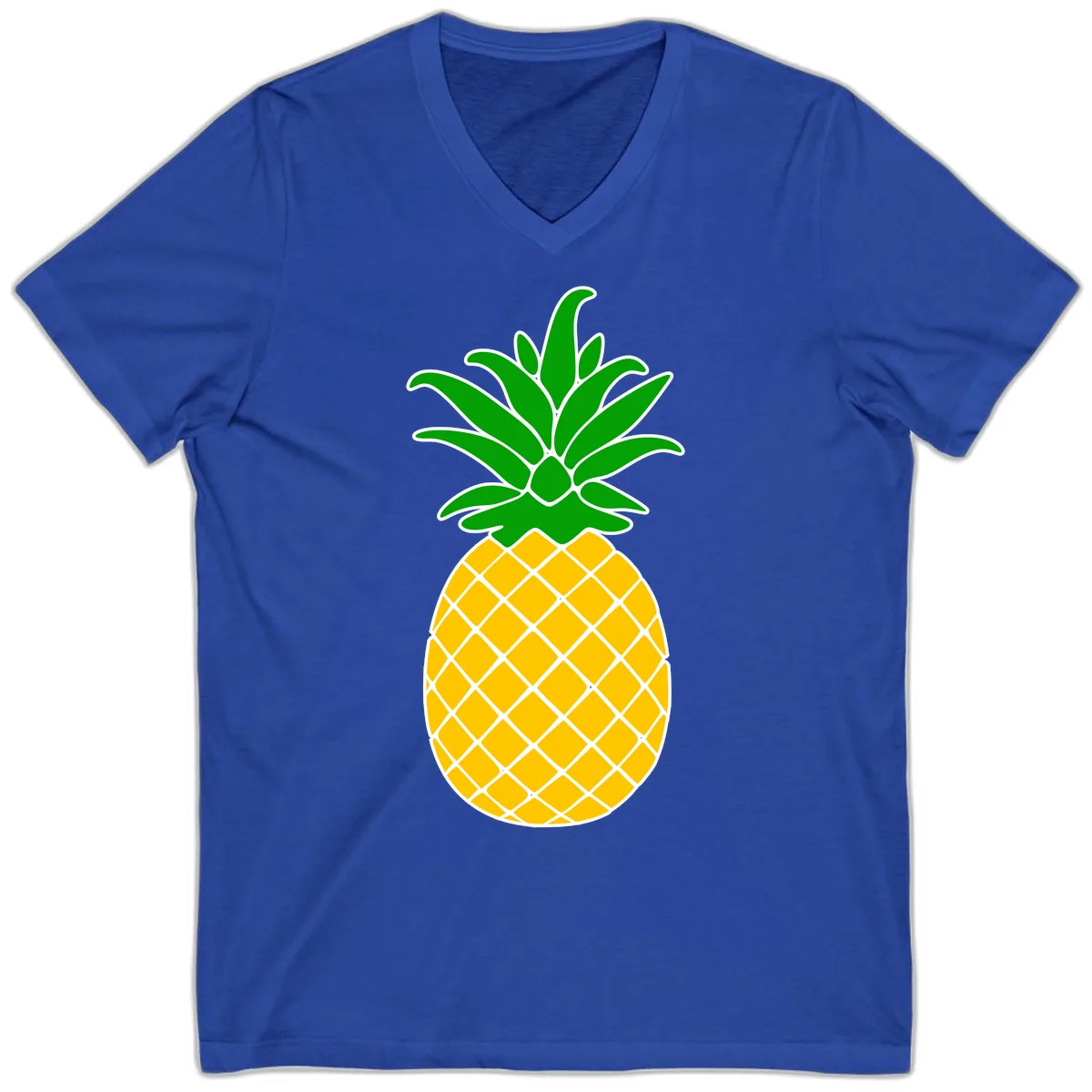 Tropical Pineapple Crown V-Neck in True Royal