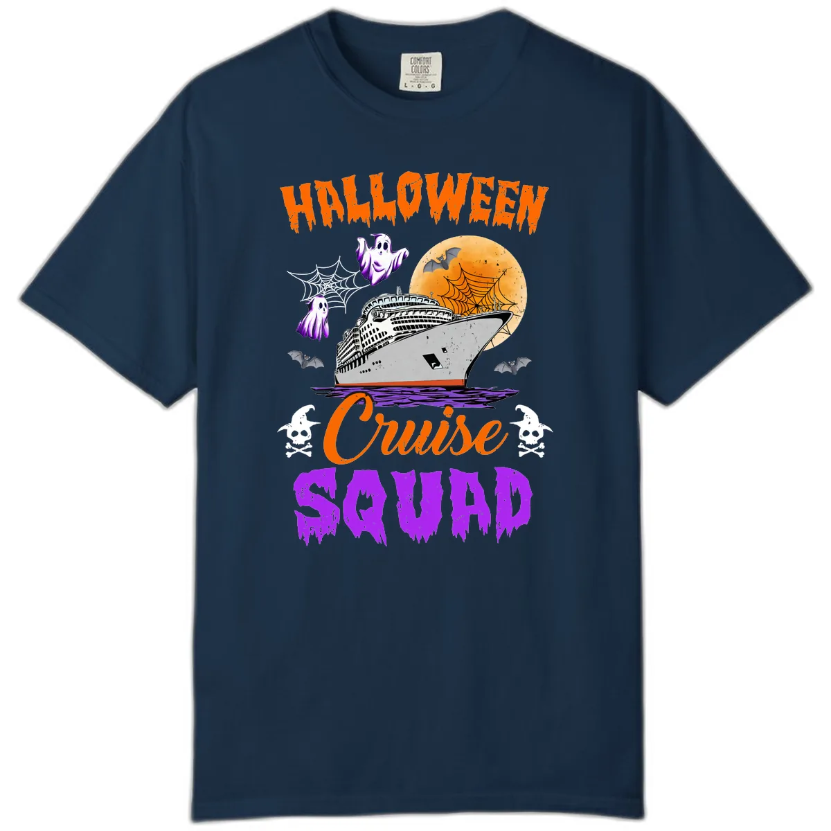Halloween Cruise Squad Comfort Color in True Navy