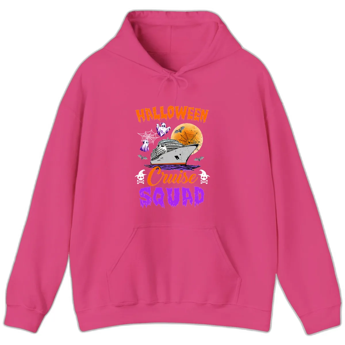 Halloween Cruise Squad Hoodie in Heliconia