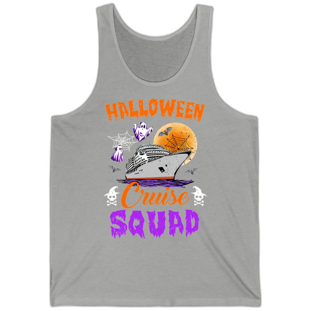 Halloween Cruise Squad Tank in Athletic Heather