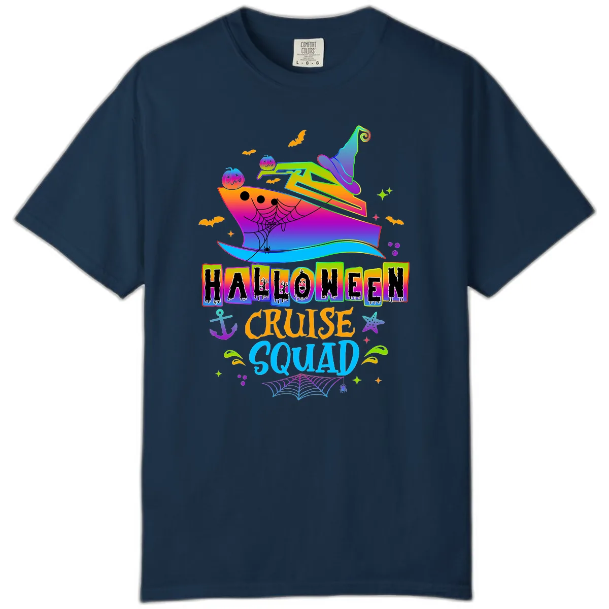 Halloween Cruise Squad Comfort Color in True Navy
