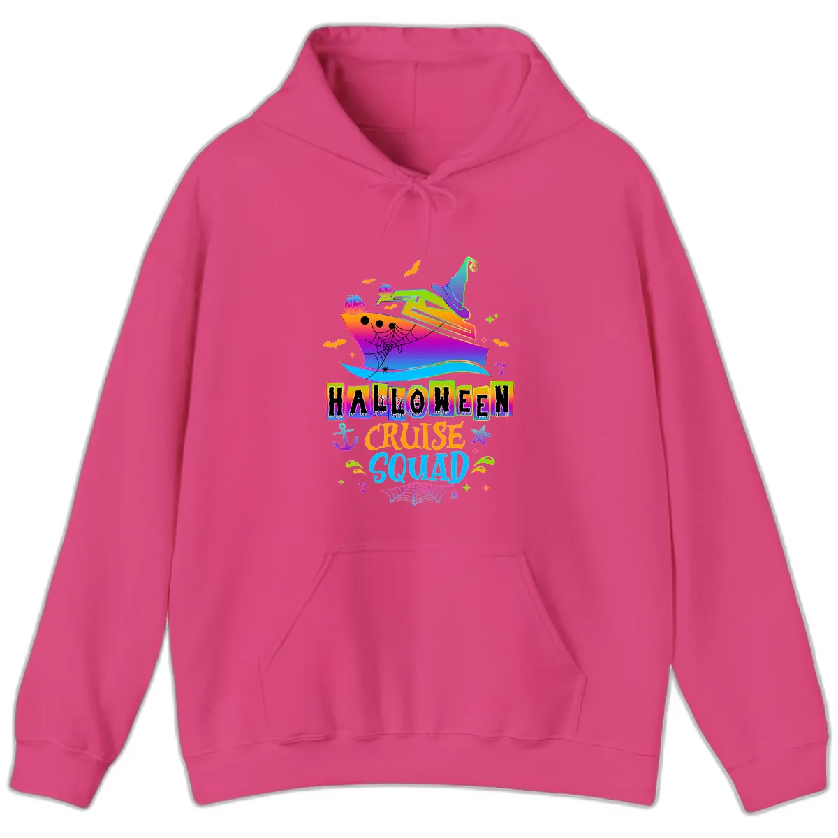 Halloween Cruise Squad Hoodie in Heliconia