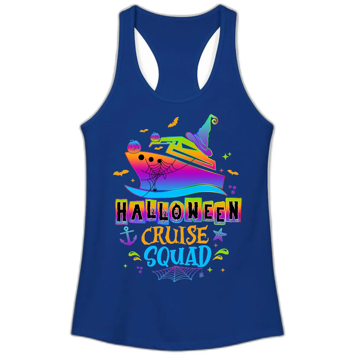 Halloween Cruise Squad Ladies Tank in Solid Royal