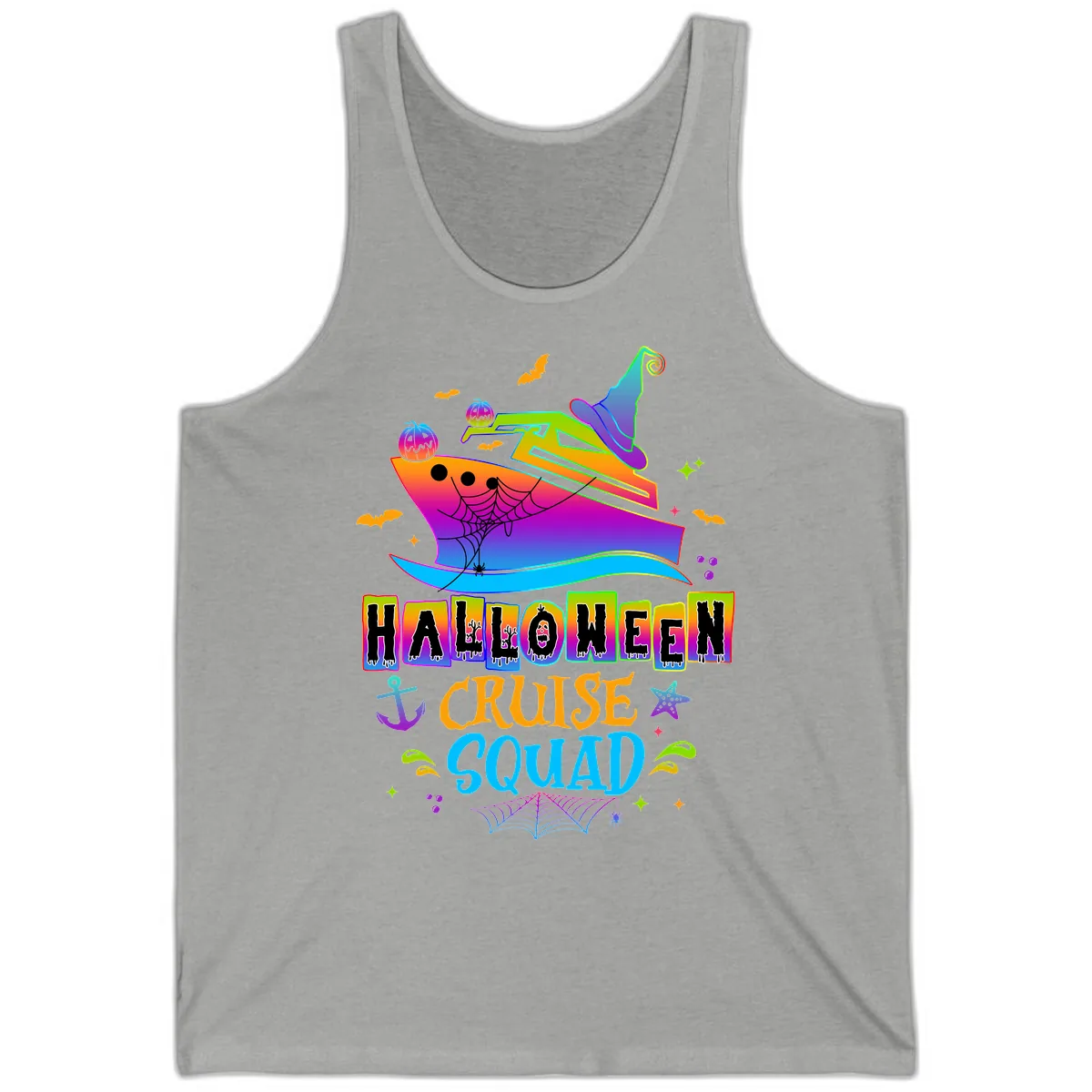 Halloween Cruise Squad Tank in Athletic Heather