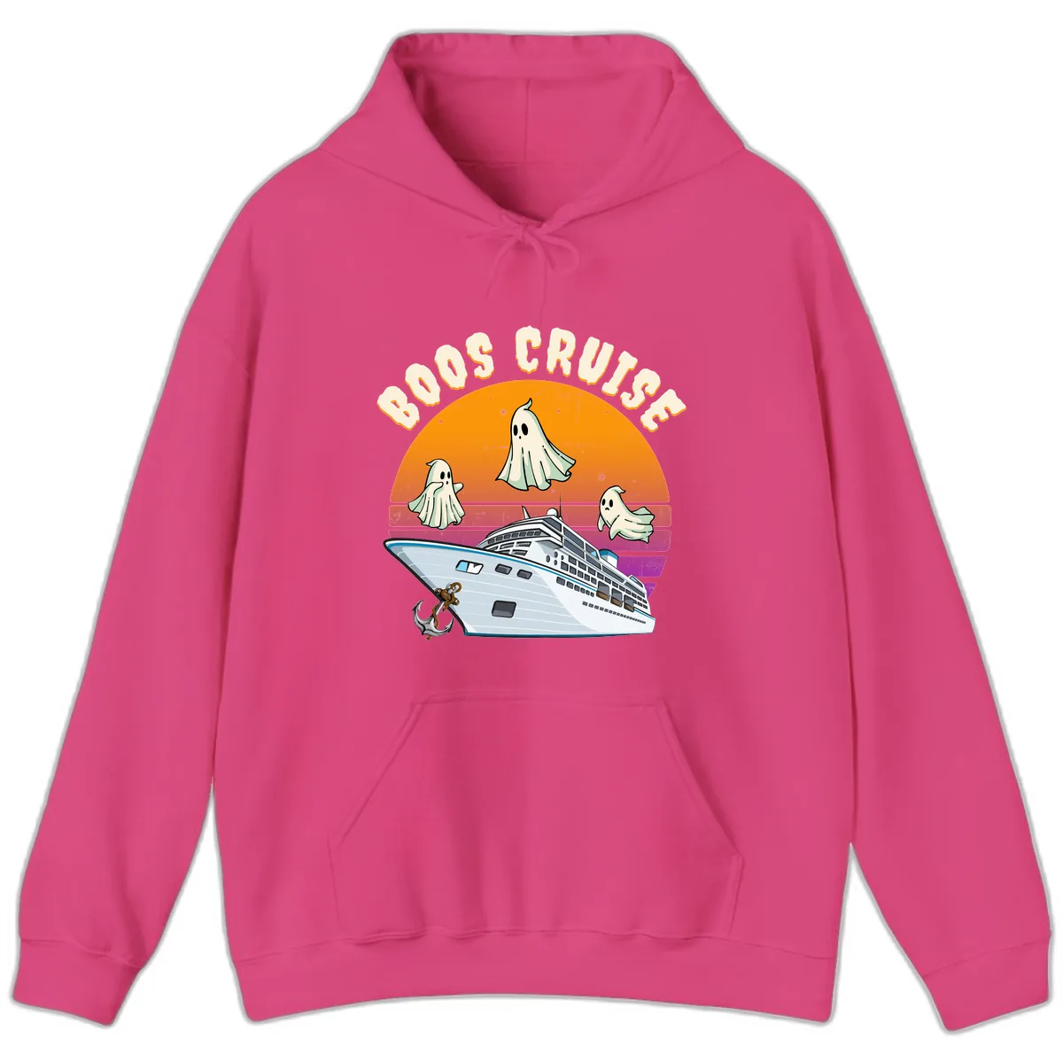Boo Cruise Ship Hoodie in Heliconia