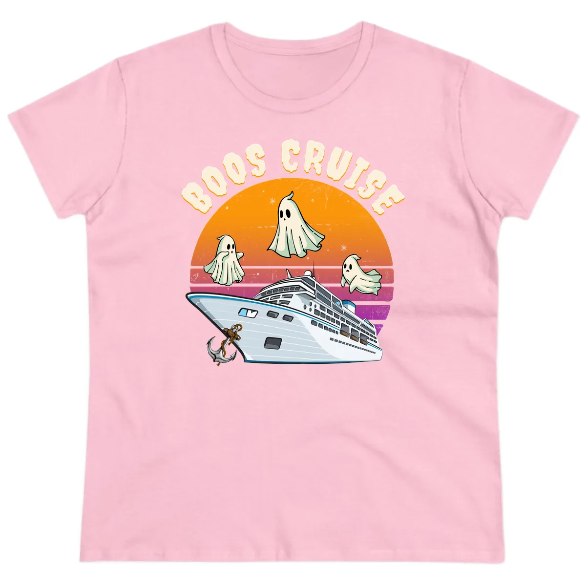 Boo Cruise Ship Ladies Tee in Light Pink