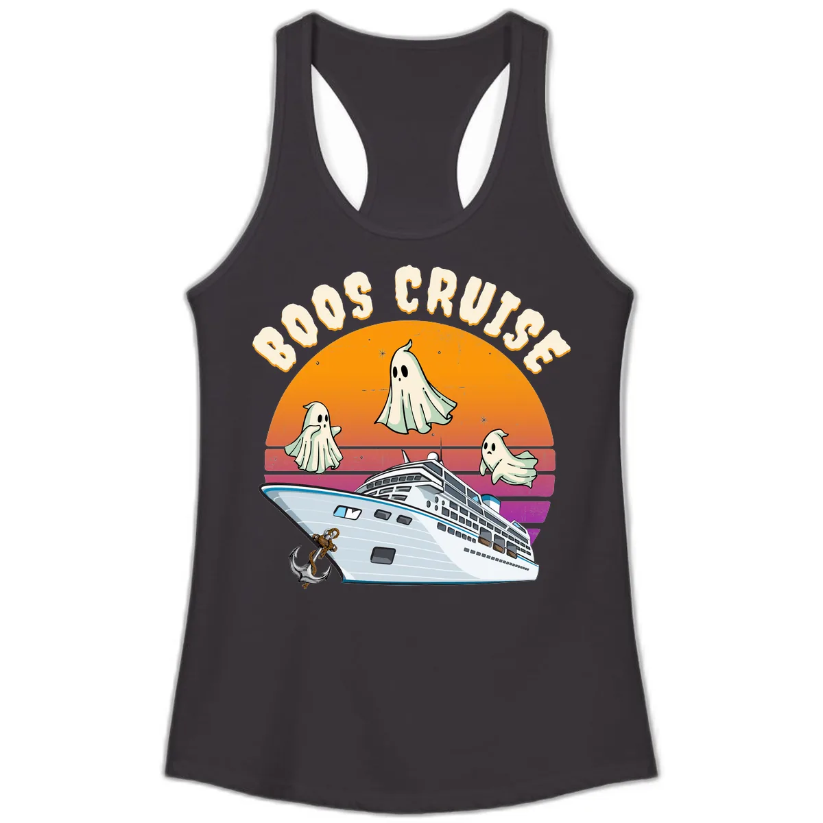 Boo Cruise Ship Ladies Tank in Black
