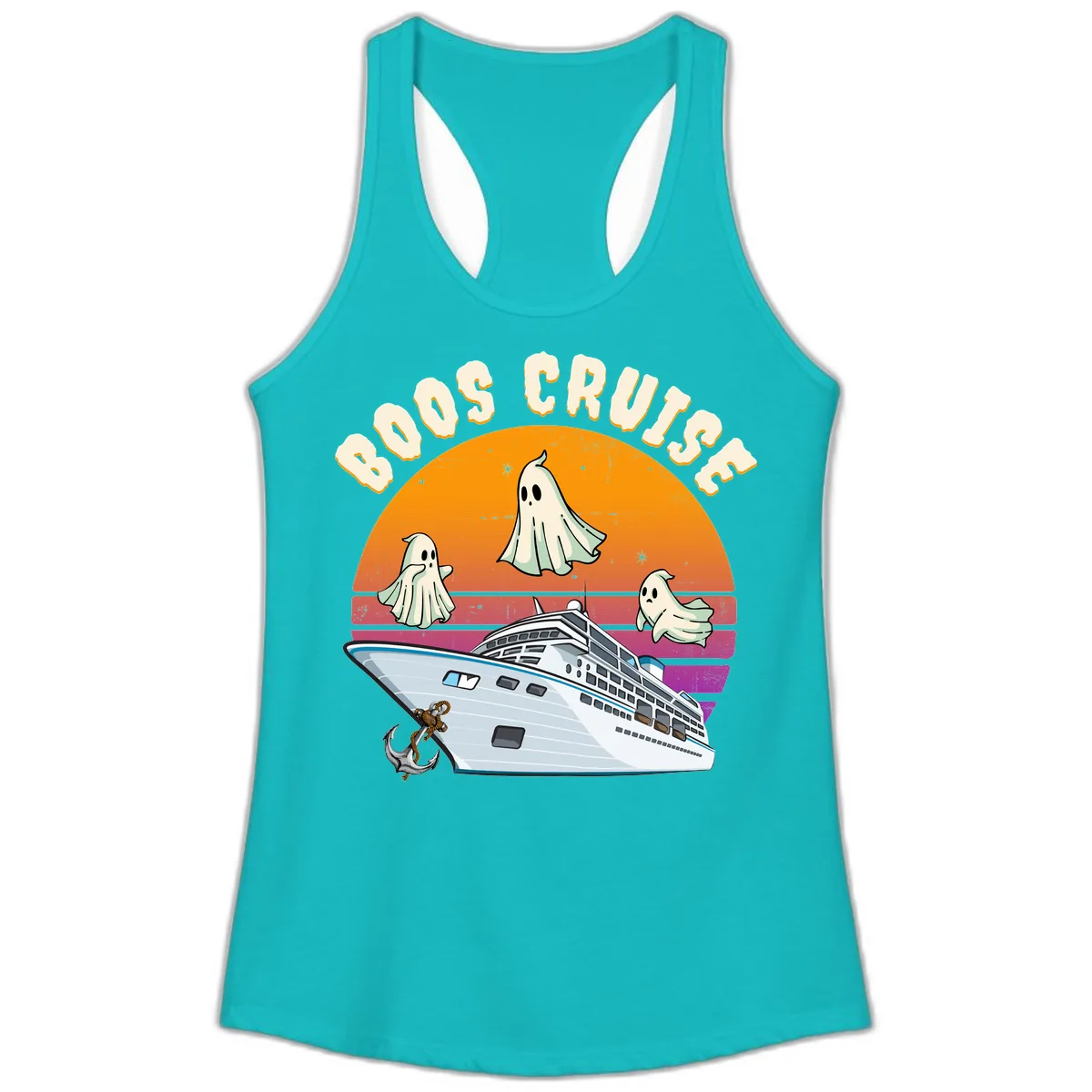 Boo Cruise Ship Ladies Tank in Tahiti Blue