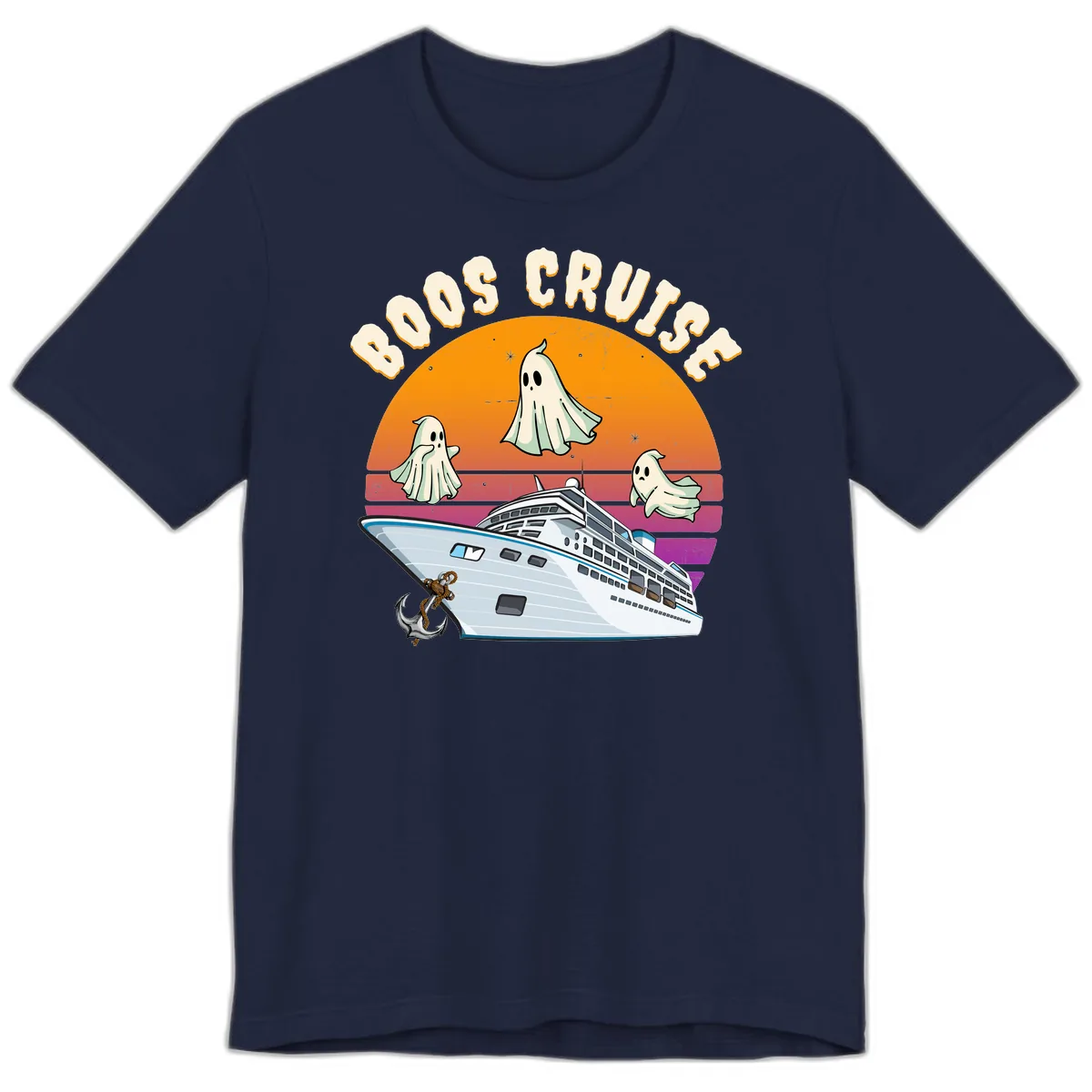 Boo Cruise Ship Premium T-Shirt in Navy